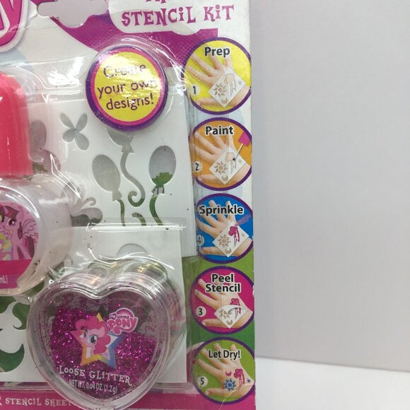 My Little Pony Tattoo Stencil Kit Pretend Play Glue Glitter Create Designs Pink - Picture 3 of 5